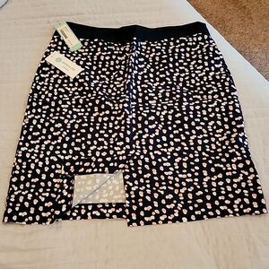 Navy skirt with pink and white print